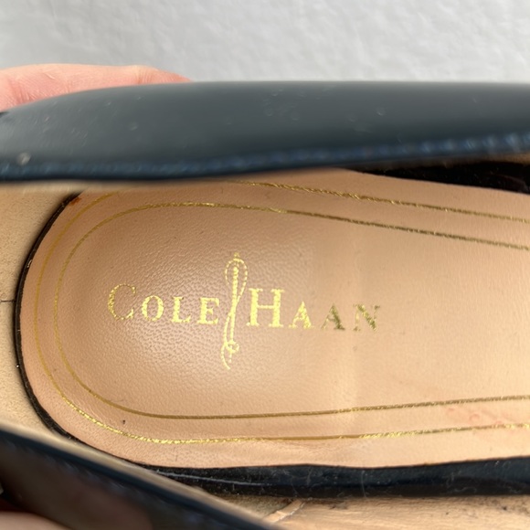 Cole Haan Patent Leather Closed Toe Heels Pumps Forest Green Size 9.5 Office - Picture 4 of 9